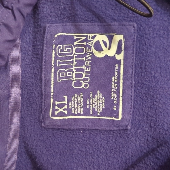 Gear purple fleece/ nylon hooded K State zip front jacket unisex sz XL Men's L - Picture 6 of 8